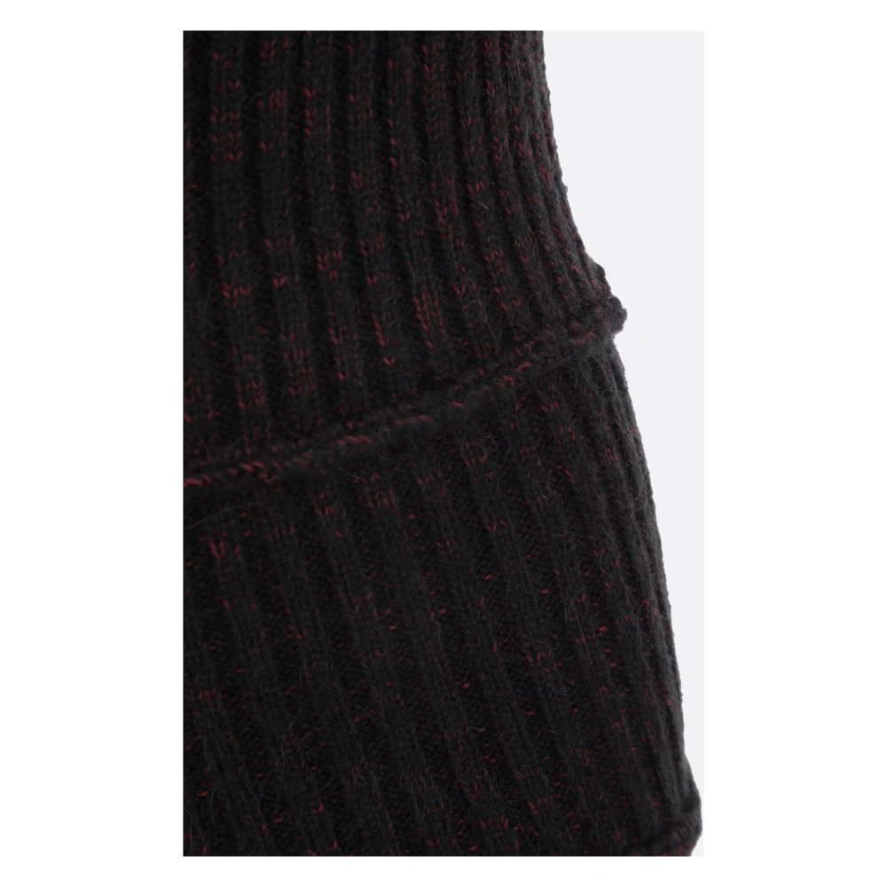 MM6 Maison Margiela Zwarte Asymmetrische Sweater Pullover Black Dames