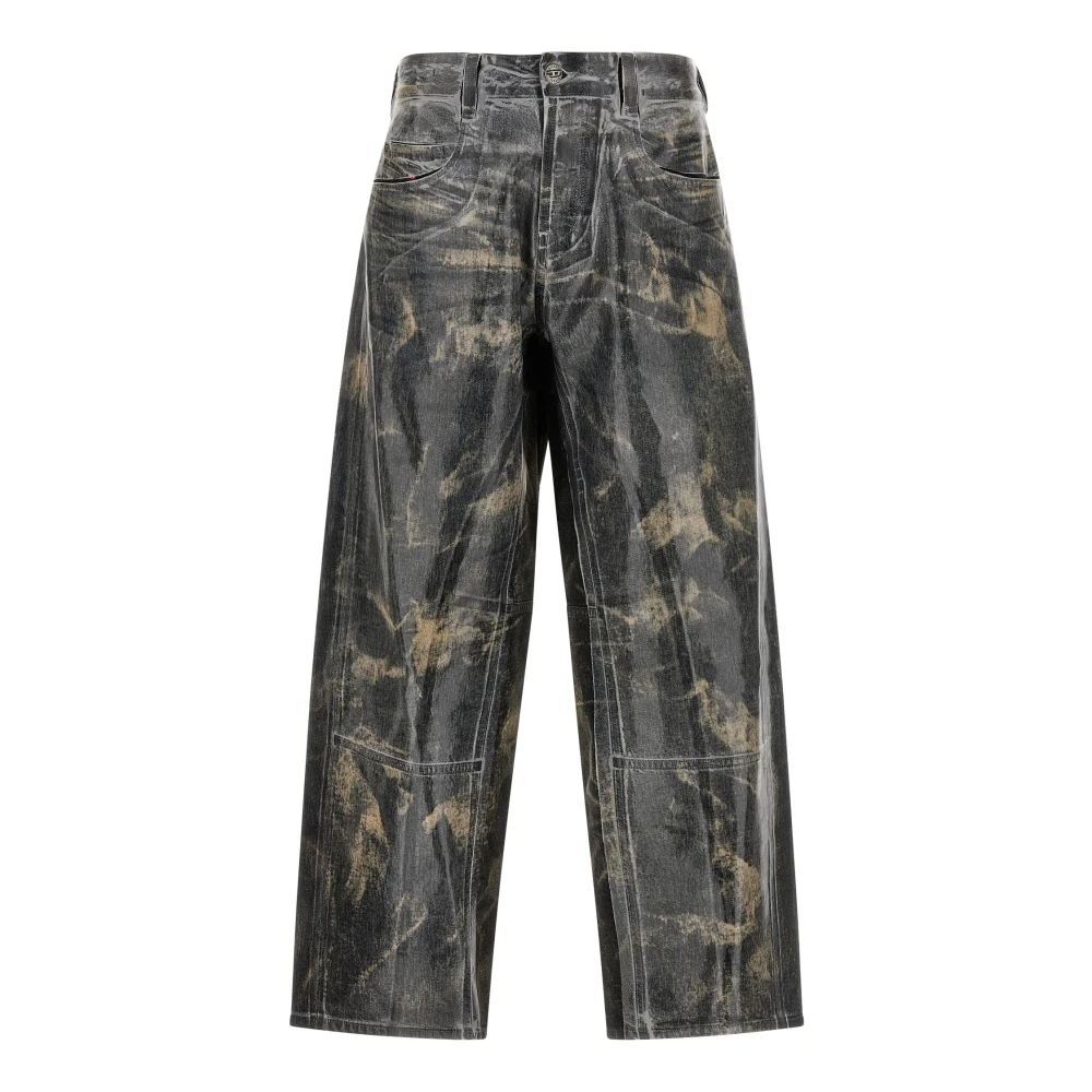 Diesel Men's Gray Straight Fit Jeans, W34, Jeans