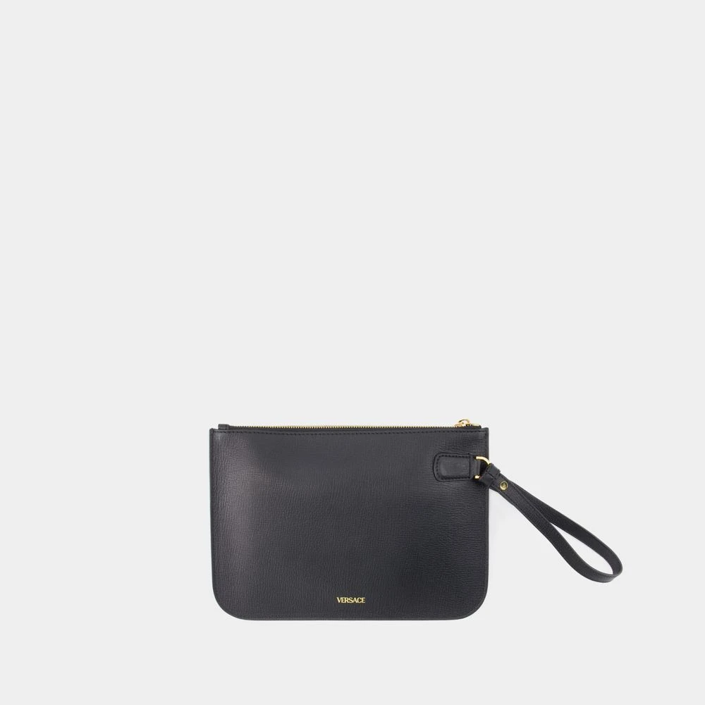Versace Zwarte Medusa Biggie Clutch Leer Black Heren