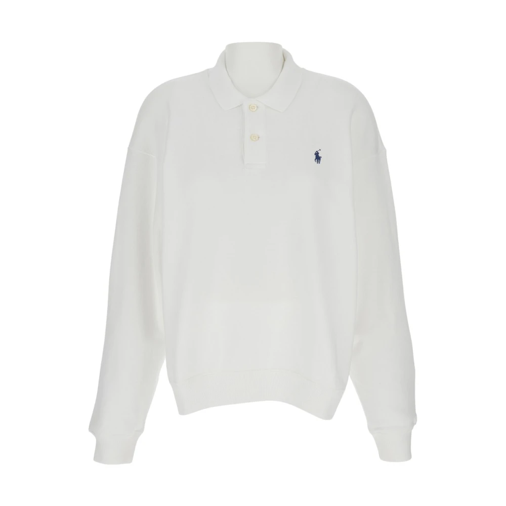 Polo Ralph Lauren , Sweatshirts, Female, White, L, Polo Collar Jumper