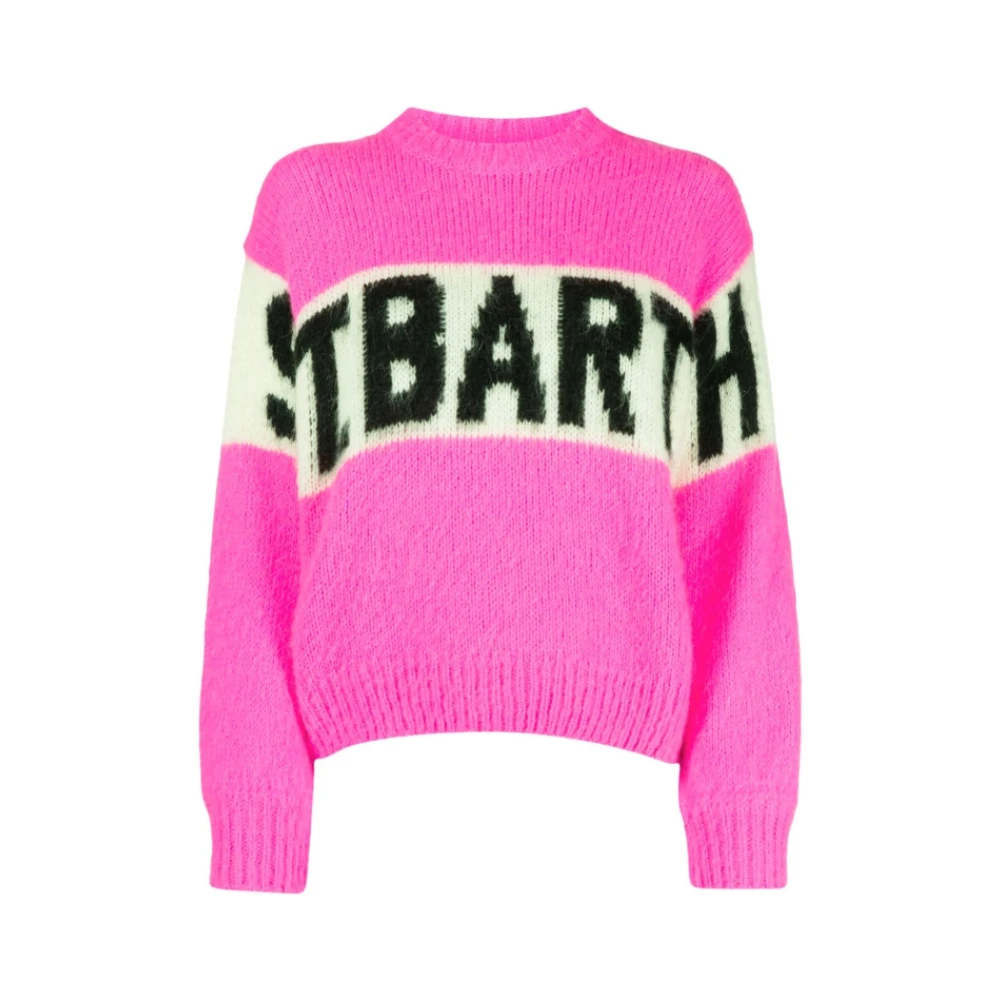 MC2 Saint Barth Gebreide Sweaters met Logo Detail Pink Dames
