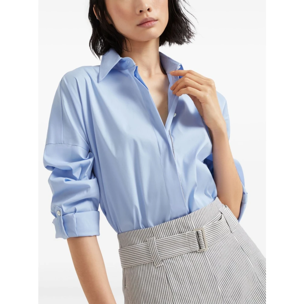 BRUNELLO CUCINELLI Lichtblauw Herenshirt Blue Dames