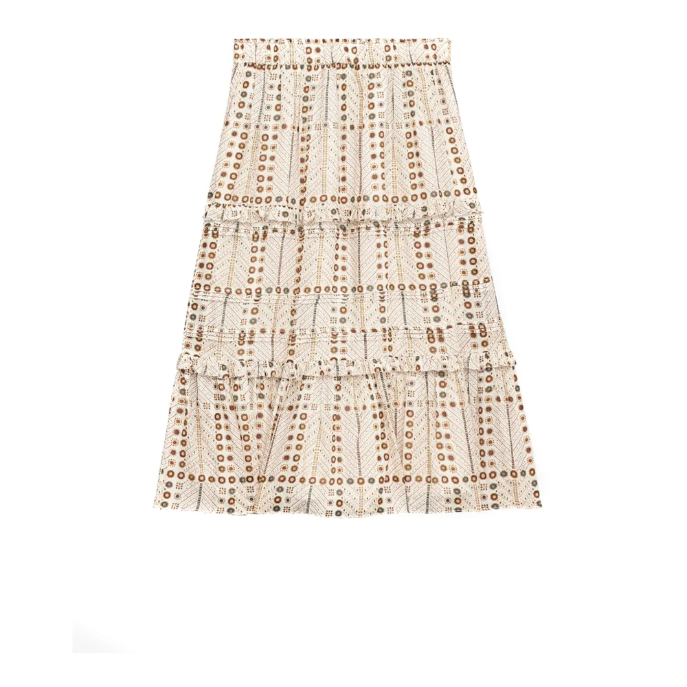 Isabel Marant Étoile Gedrukte Katoenen Voile Lange Rok Multicolor Dames