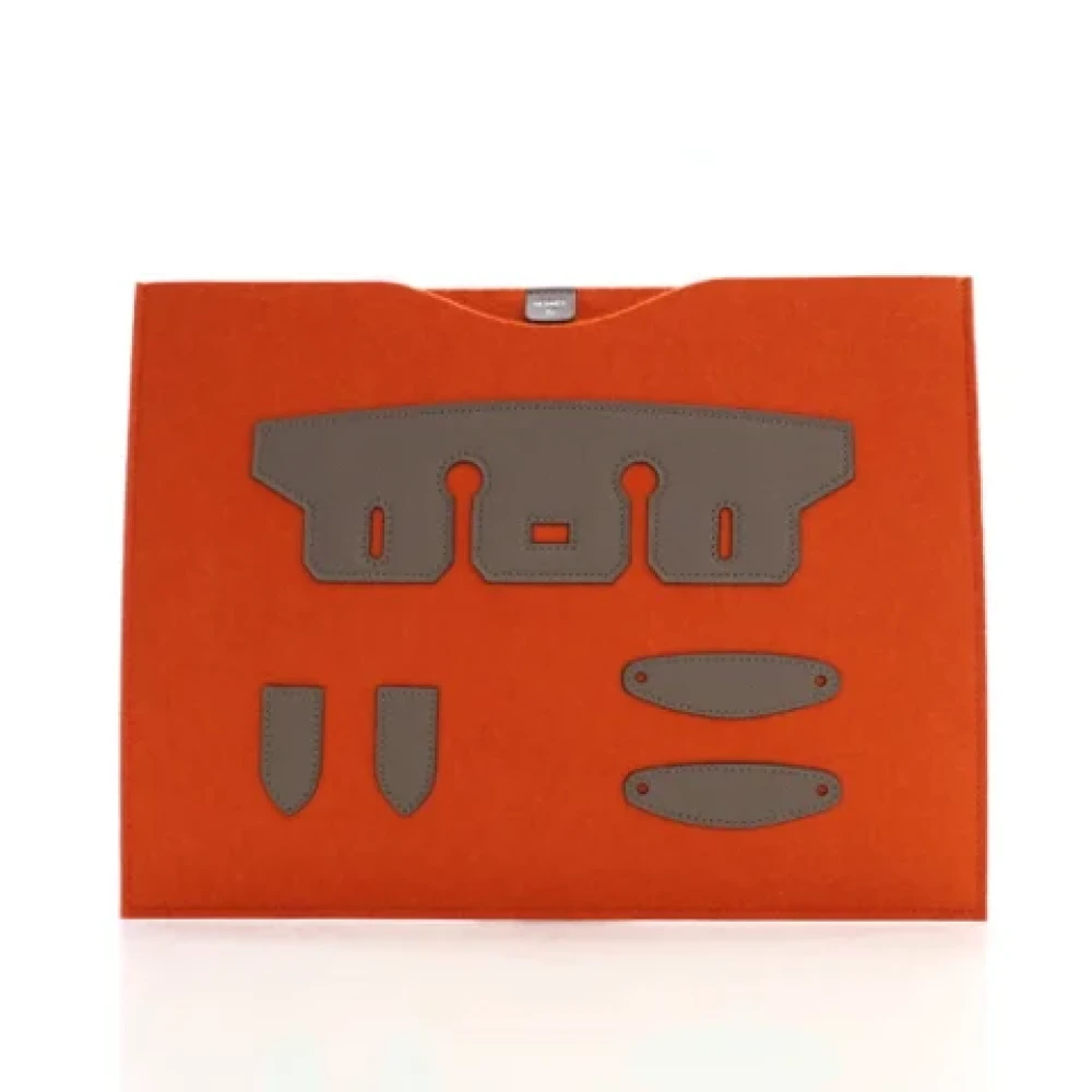 Hermès Vintage Pre-owned Leather clutches Orange Dames