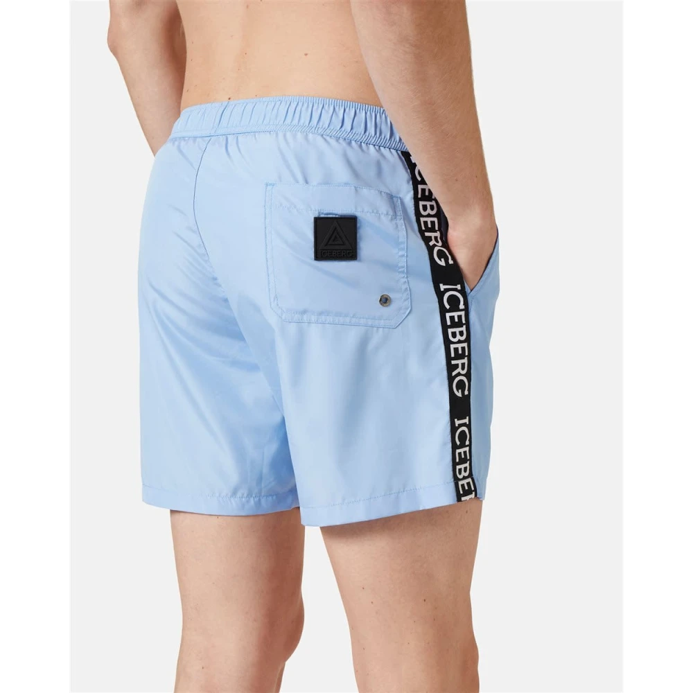Iceberg Hemelsblauwe Swimshort met Taping Blue Heren
