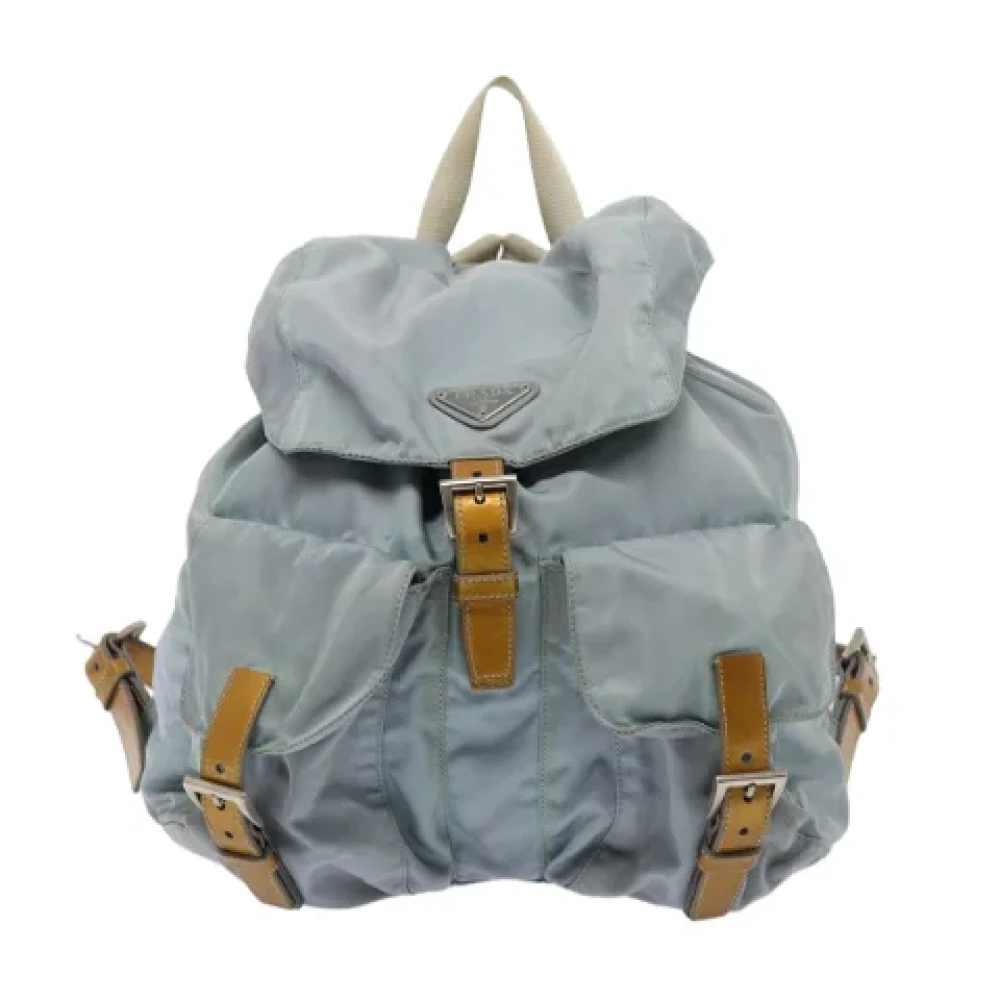 Prada Vintage Pre-owned Fabric backpacks Blue Dames