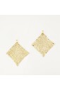 pixel-earrings-metallic-mesh-gold