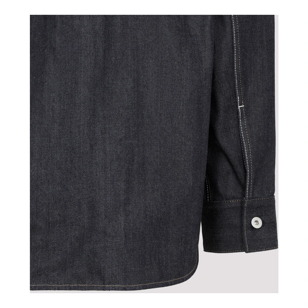 Jil Sander Donkerblauwe Denim Overhemd Blue Heren