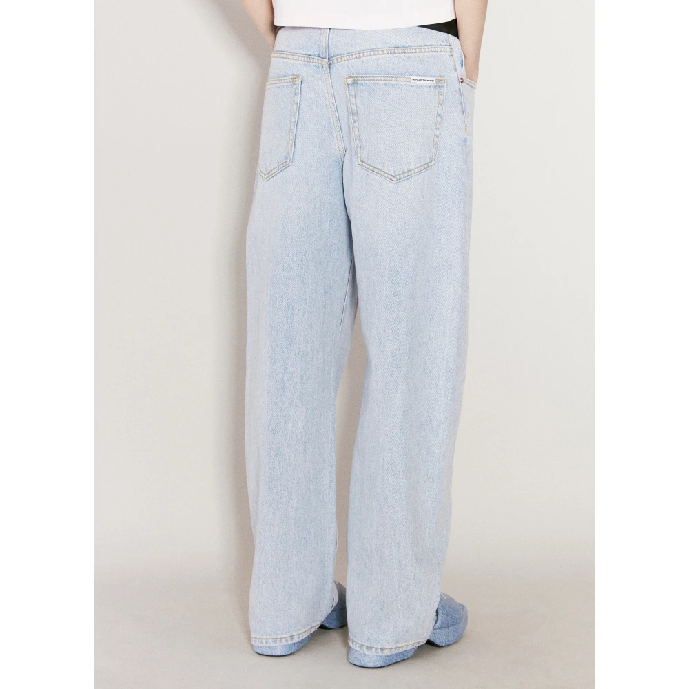 alexander wang Ballon Jeans met Leren Riem Blue Dames