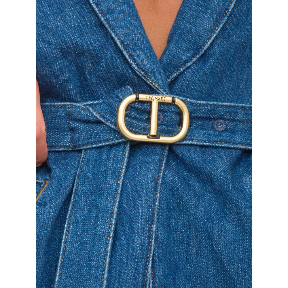 Twinset Denim Blauw Vest Blue Dames