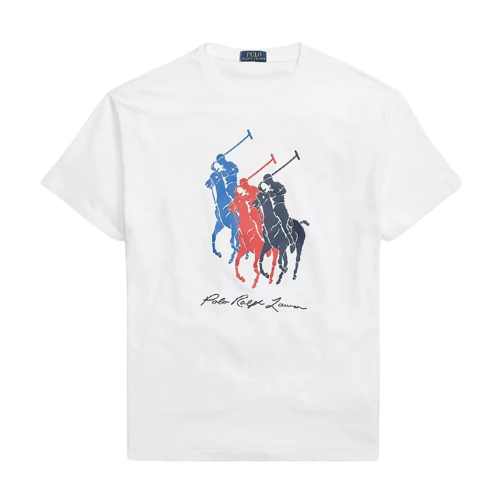 Ralph Lauren Wit katoenen T-shirt met bedrukt logo White Heren