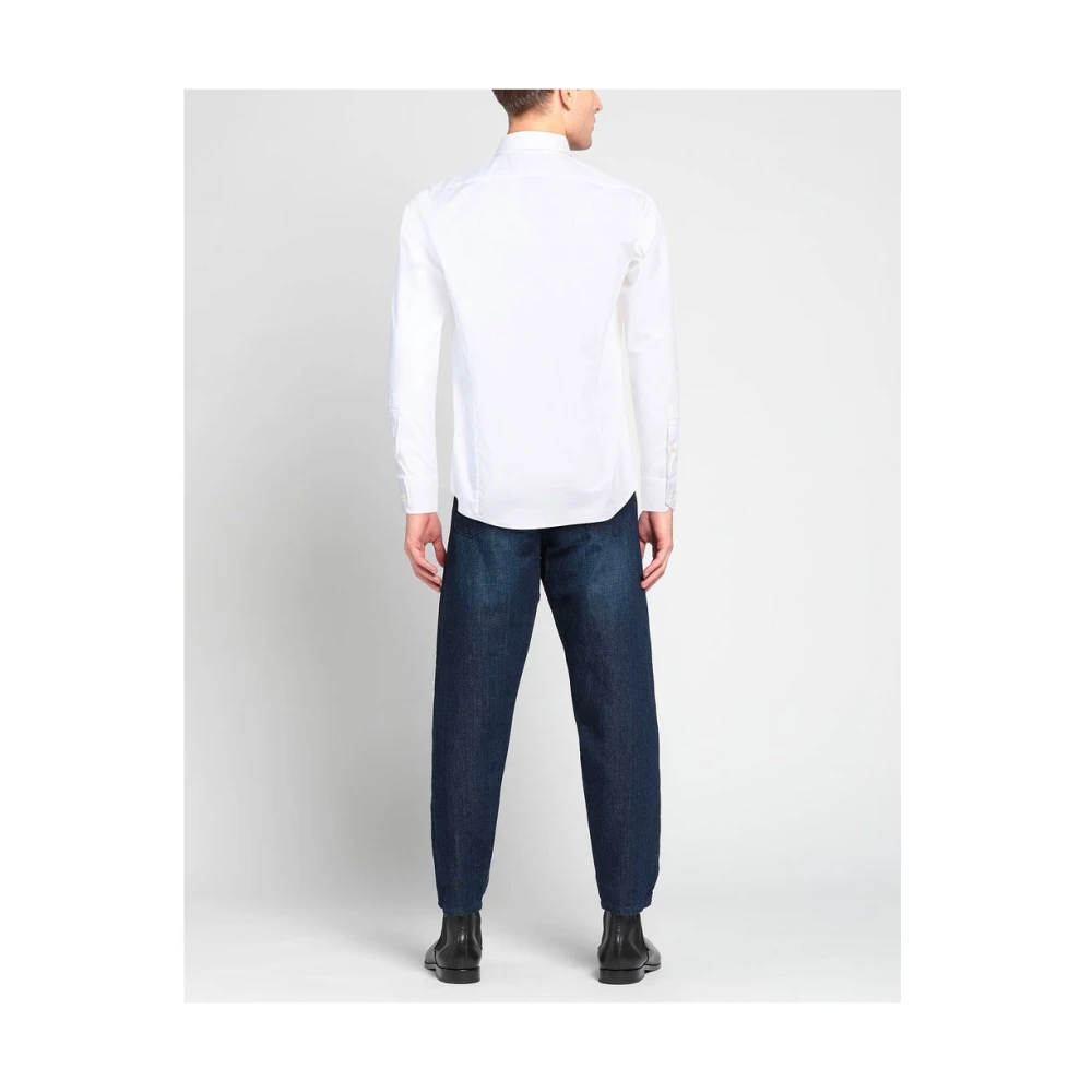 Aquascutum Katoenen overhemd met geborduurd logo White Heren