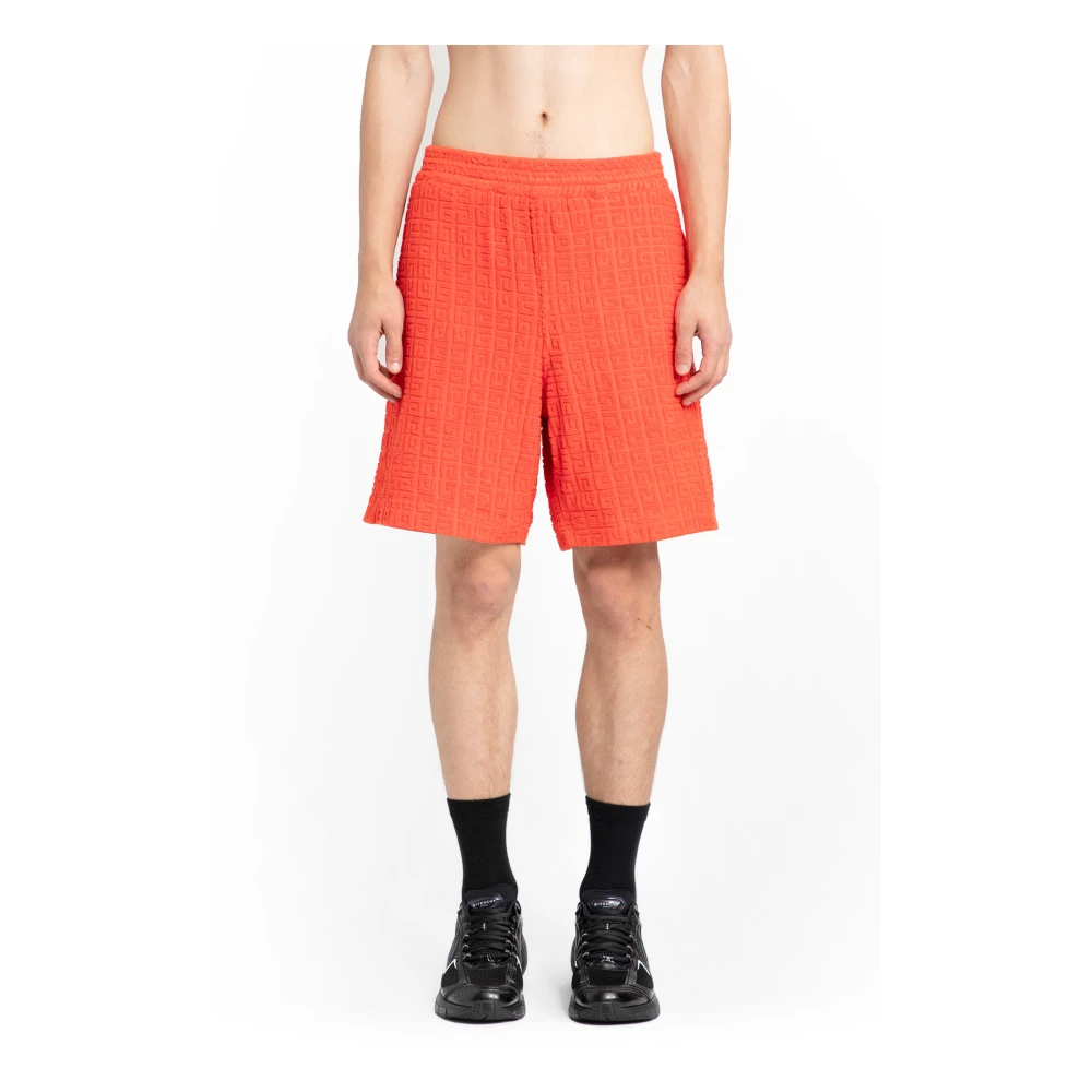 Givenchy Heldere Oranje Jacquard Bermuda Shorts Orange Heren