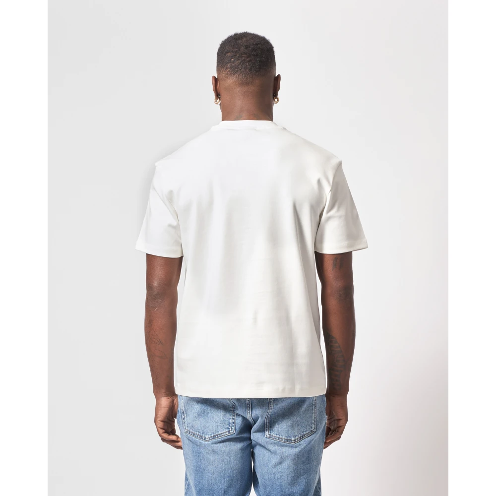 Hugo Boss Wit T-shirt met metalen logo White Heren
