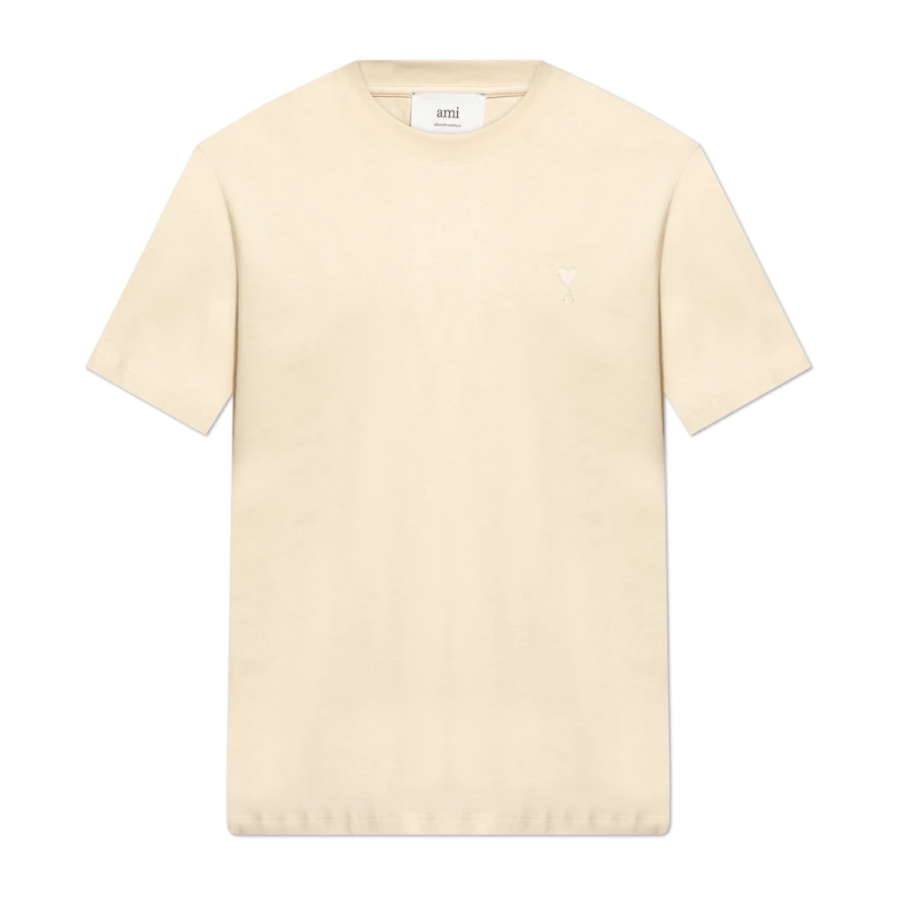 Ami Paris T-shirt med logotyp Beige, Herr