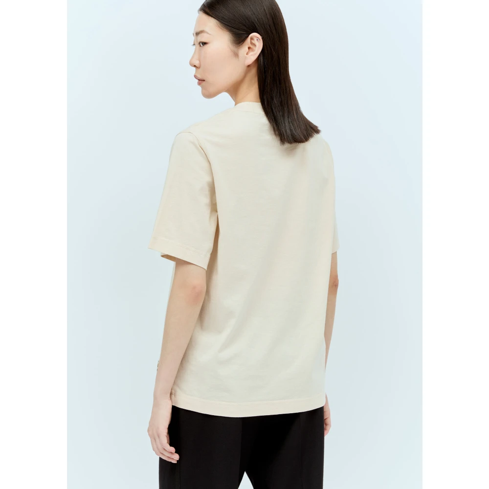Burberry Katoenen T-shirt met EKD-patch Beige Dames