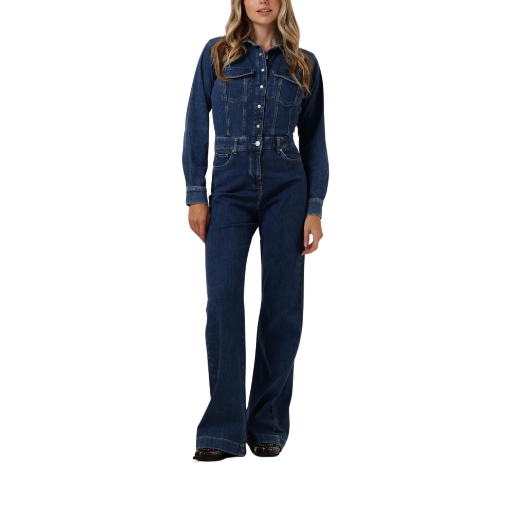 7 For All Mankind Elegante Blauwe Jumpsuit Luxe Lady Blue Dames