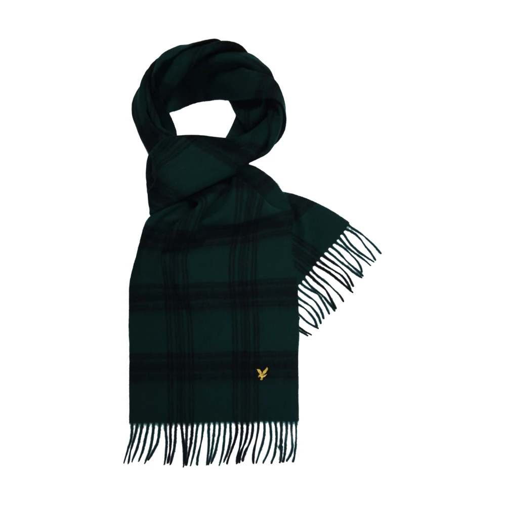 Lyle & Scott Sjaal Check Lamswol Green Heren