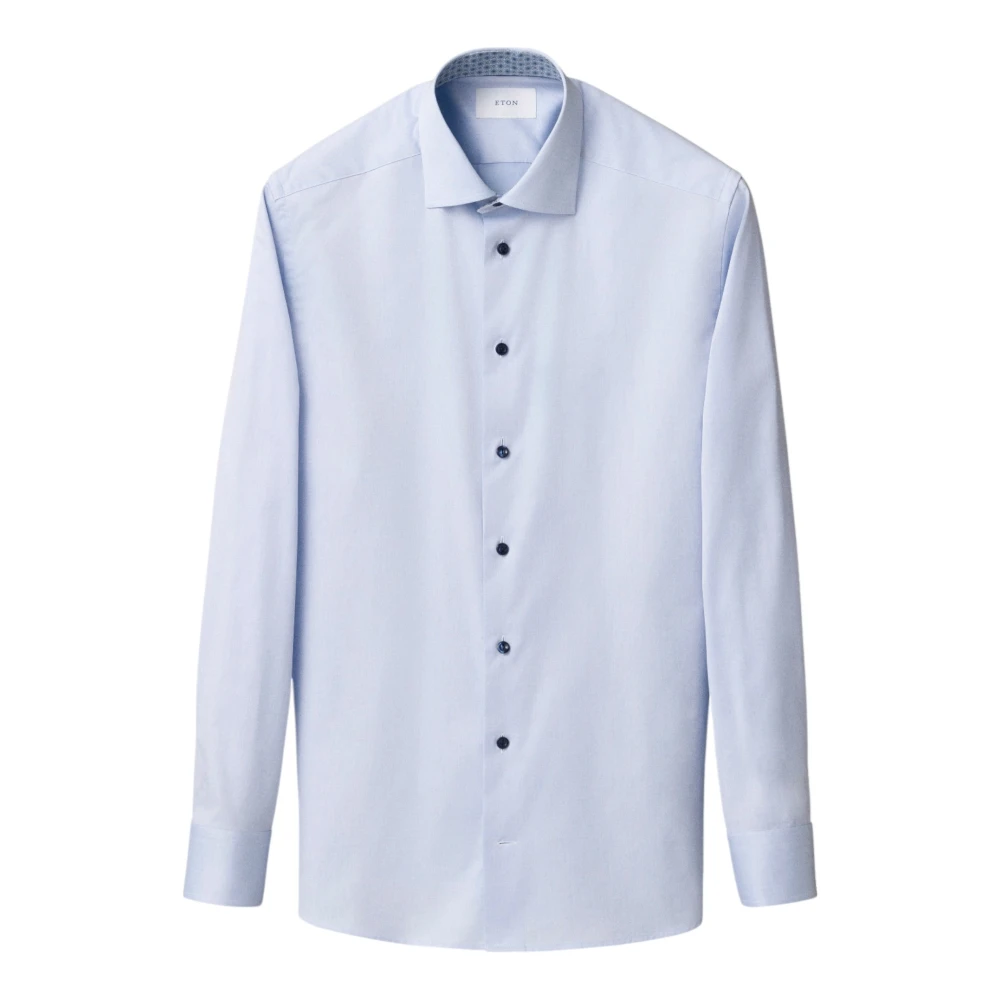 Eton Blue Formal Shirts, Male, 3XL, Geometric Effect Contemporary Fit Shirt
