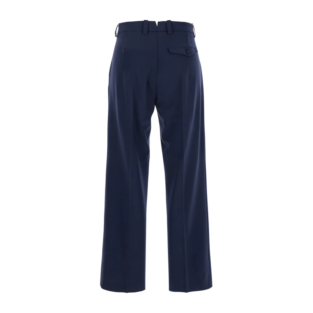 Semicouture Blauwe Getailleerde Rechte Broek Vrouw Blue Dames