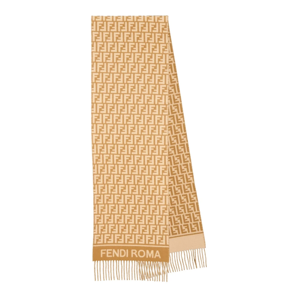 Fendi Women's Brown Winter Scarves, One Size, Ff Scarf