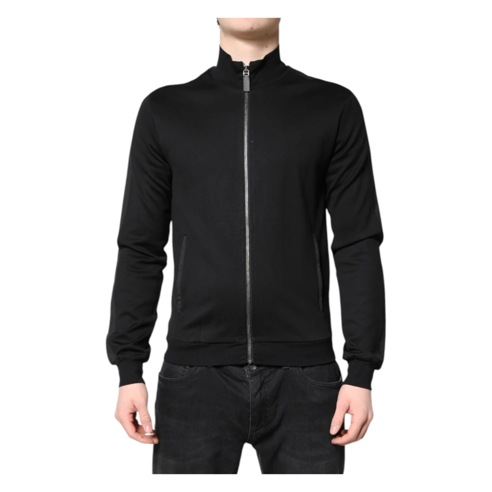 Dolce & Gabbana Men's Black Logo Full Zip Bomber Jacket