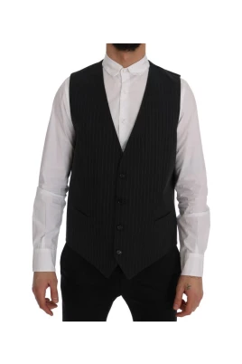 Elegant Grårandig Herrväst