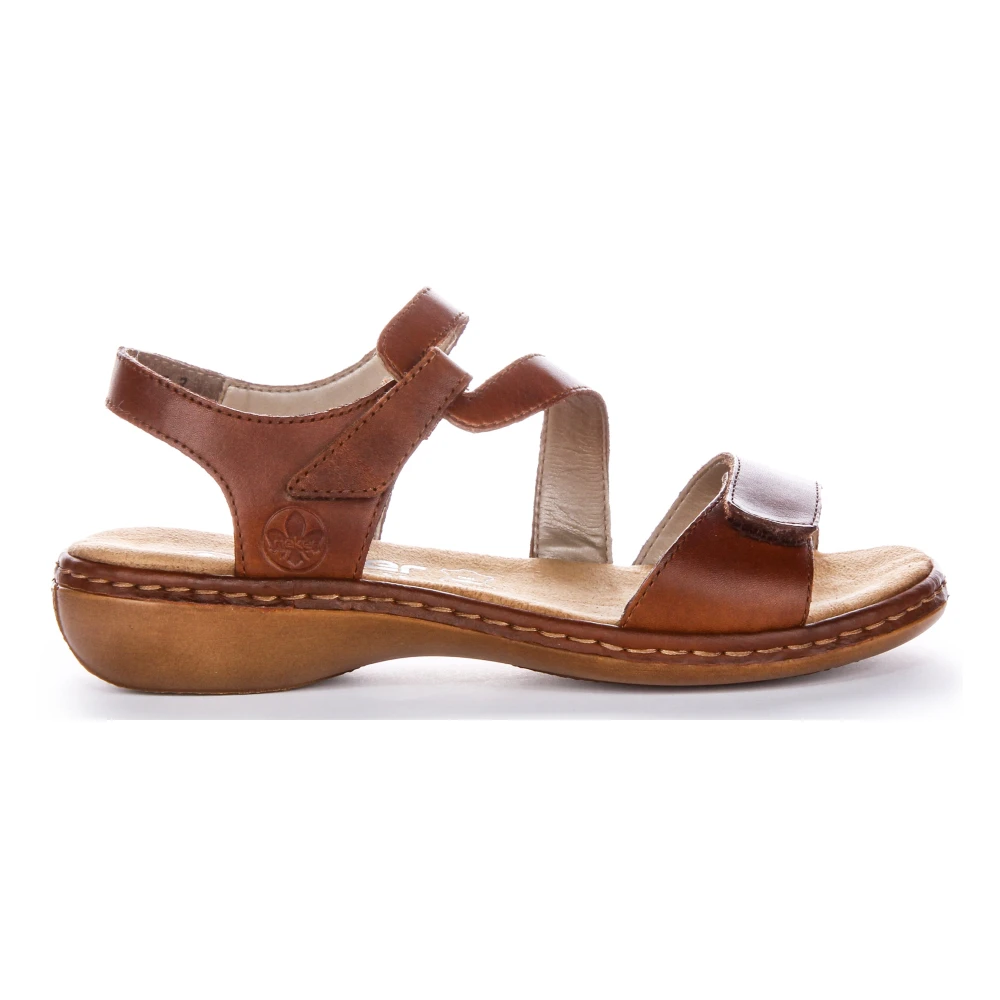 Rieker Women's Brown Flat Sandals, 8 Uk, Leather Sandals For