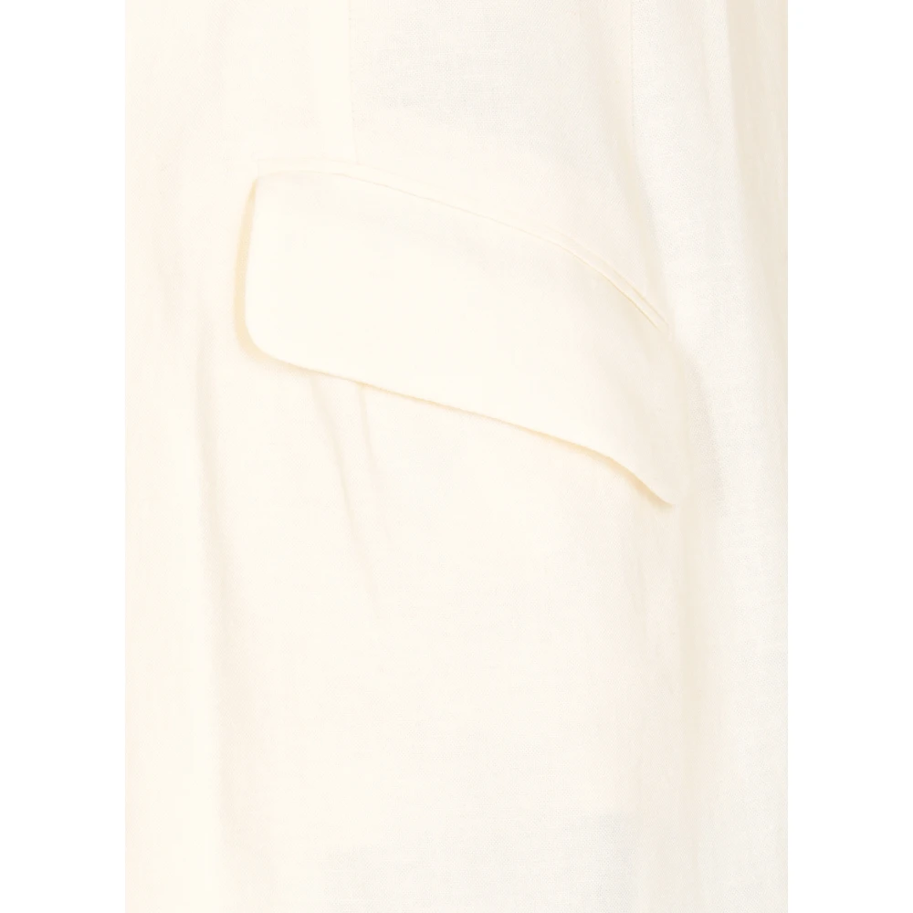 Y-3 Witte Linnen Mouwloze Jurk White Dames