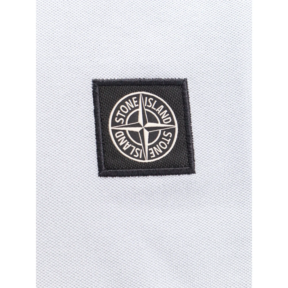 Stone Island Blauw Gestreept Kraag T-Shirt Blue Heren