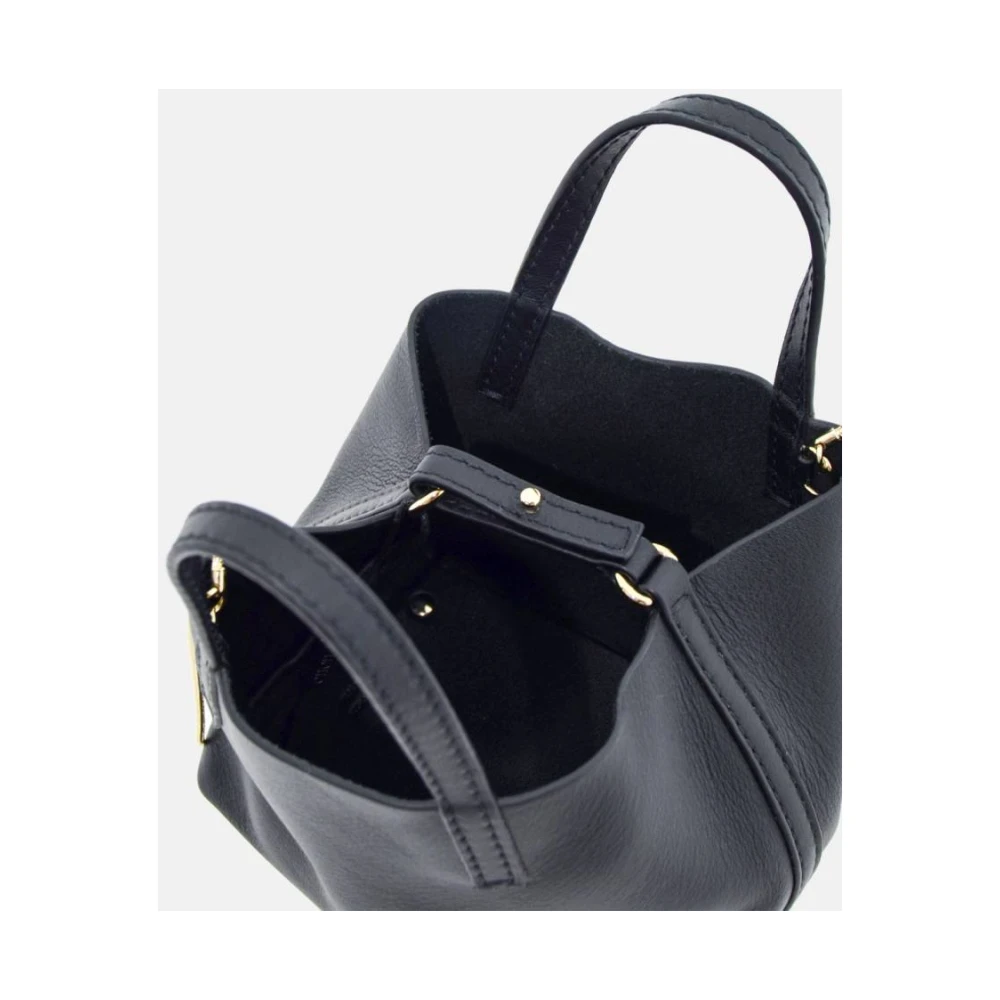 Carolina Herrera Matryoshka XXS Zwarte Leren Tas Black Dames