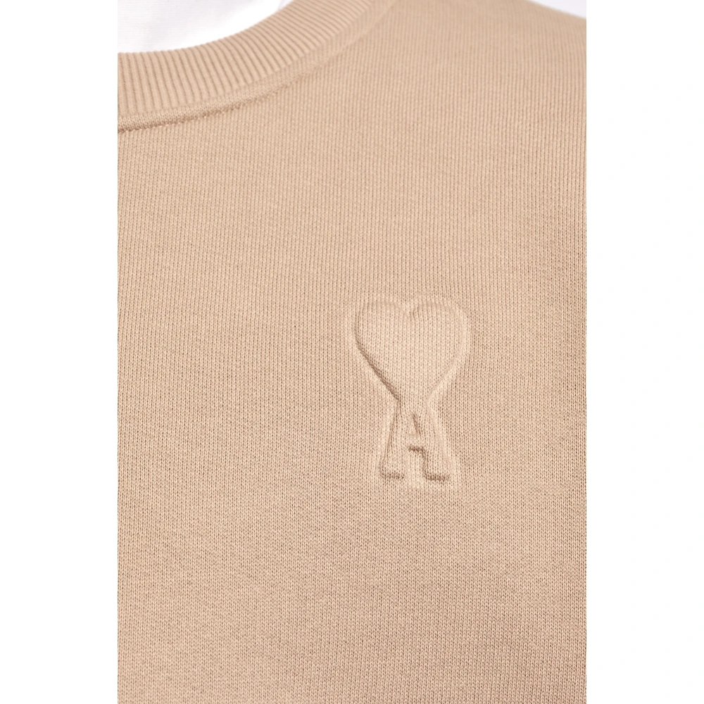 Ami Paris Sweatshirt met logo Brown Heren