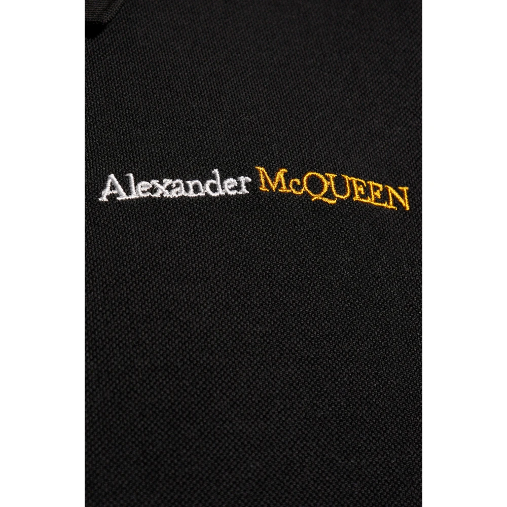 alexander mcqueen Polo shirt met logo Black Heren