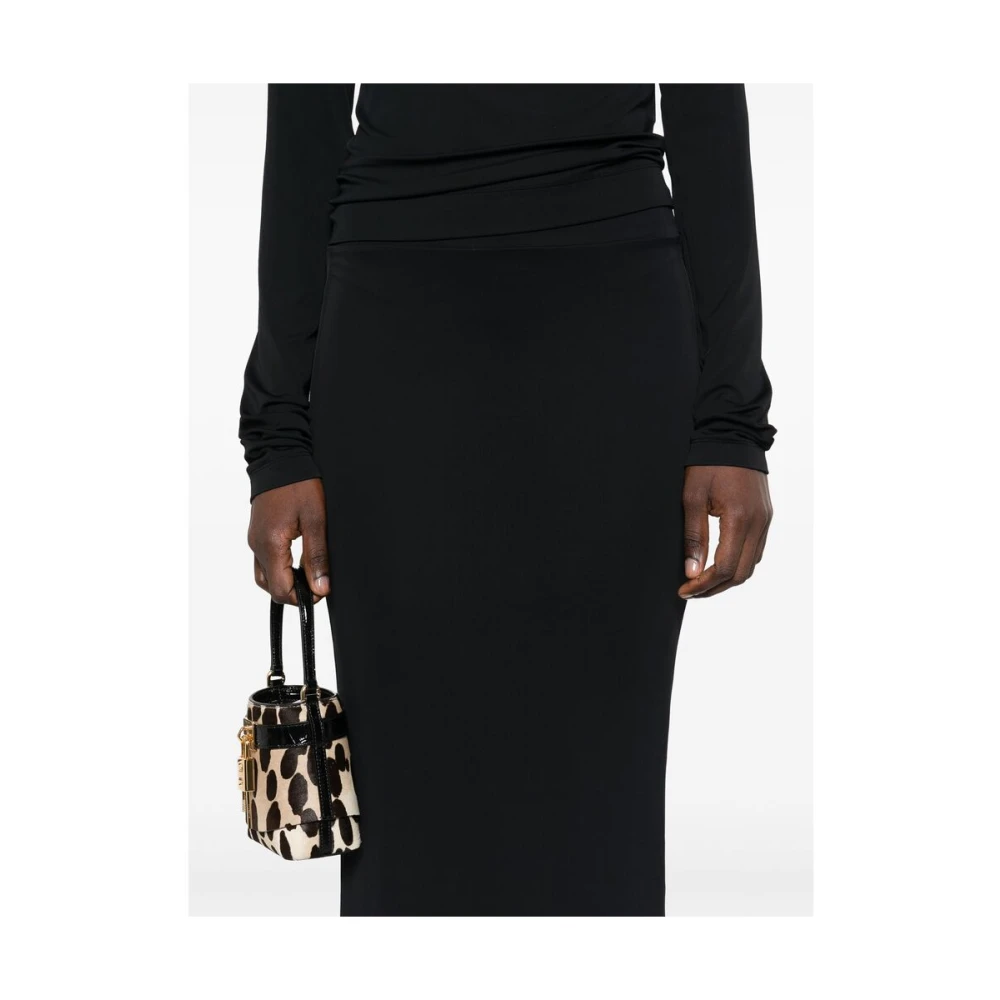 Armarium Zwarte Rok met Elastische Tailleband Black Dames