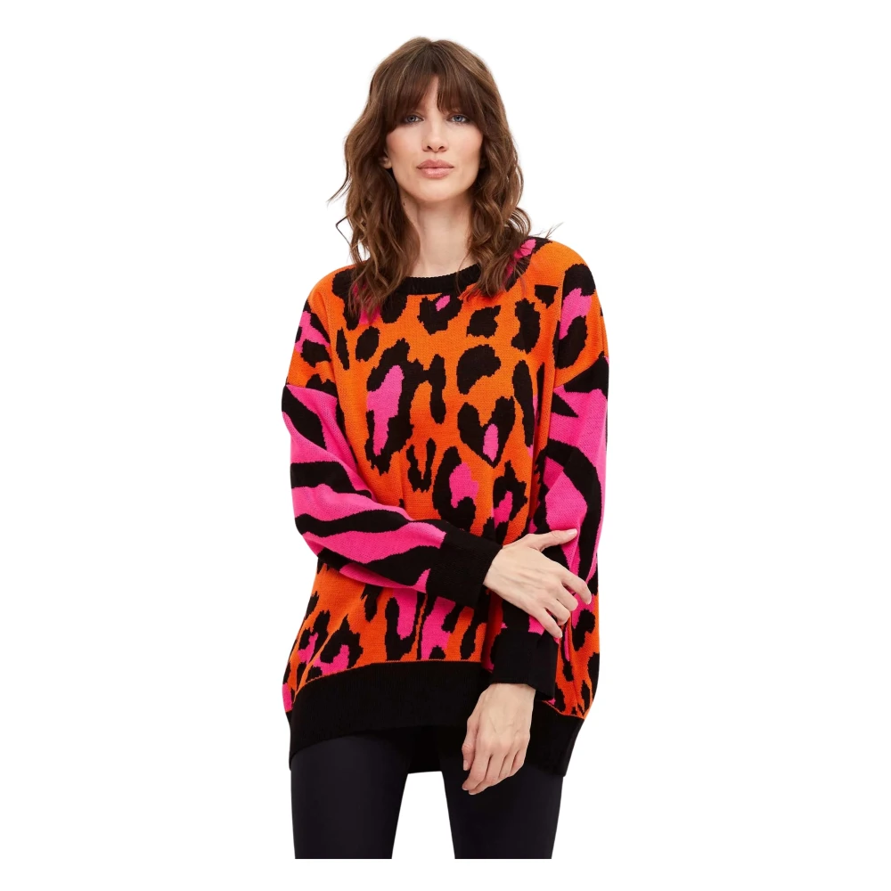 Cesare Gaspari Oversized Jumper Orange Dames