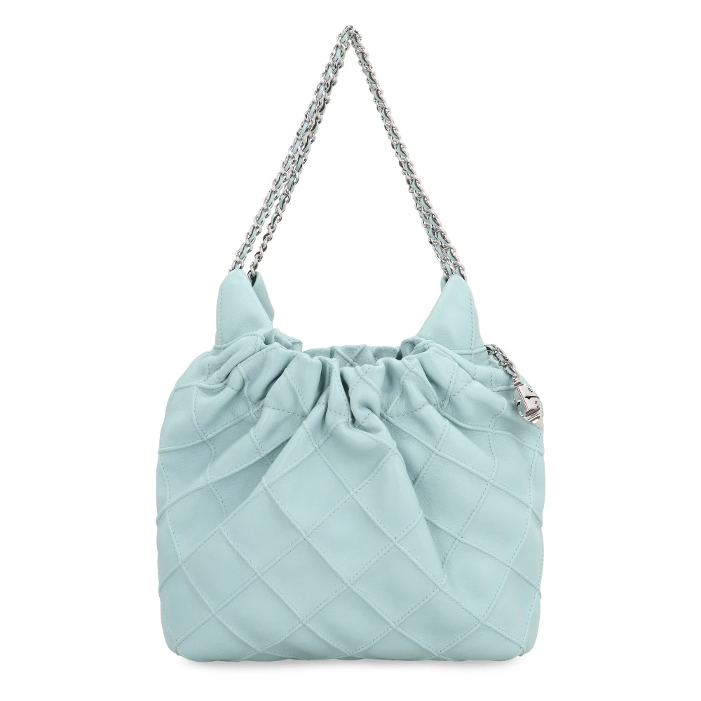 TORY BURCH Babyblauw Leren Trekkoord Schoudertas Blue Dames