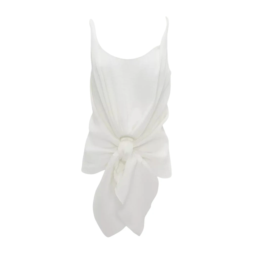 Jw Anderson Women's White Sleeveless Tops, Xs, Knotted Strap Top