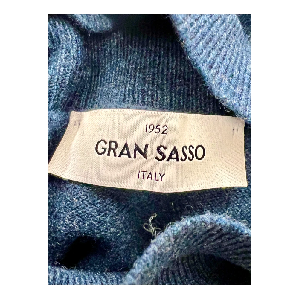 Gran Sasso Merino Cashmere Coltrui Atlantisch Blauw Blue Heren