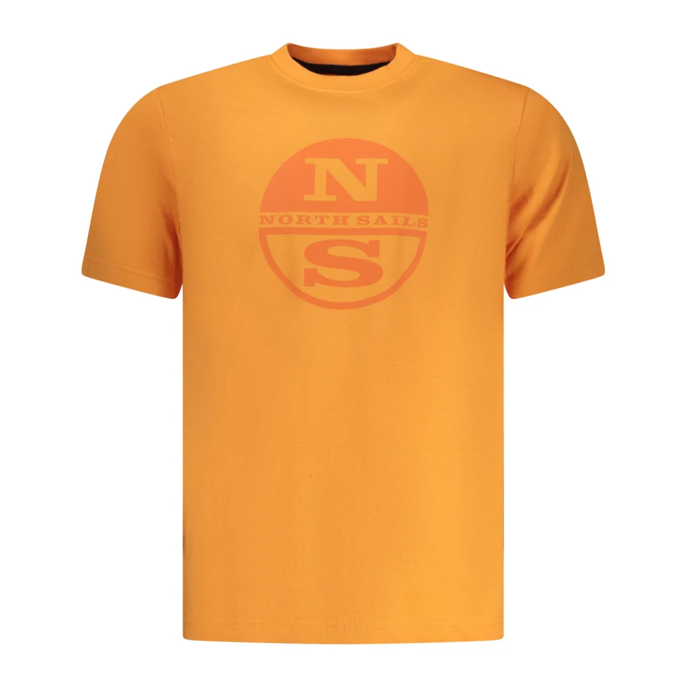 North Sails Mannelijk Oranje Tops Heren, L, T-Shirt Met Korte Mouwen
