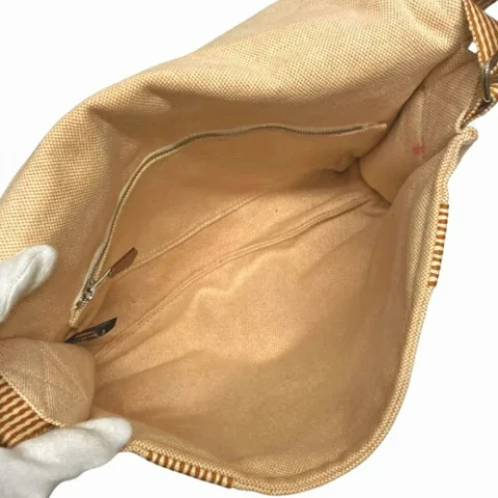 Hermès Vintage Pre-owned Canvas shoulder-bags Orange Dames