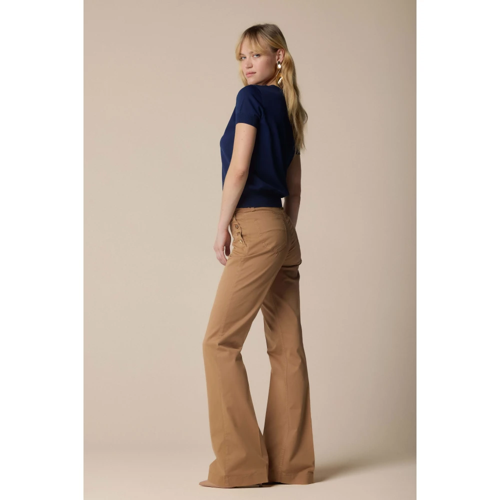 Kocca Stijlvolle Ronde Hals Gebreide Trui Blue Dames