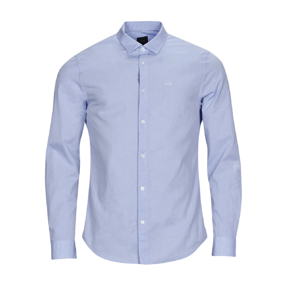 Armani Exchange Blauw Overhemd Blue Heren