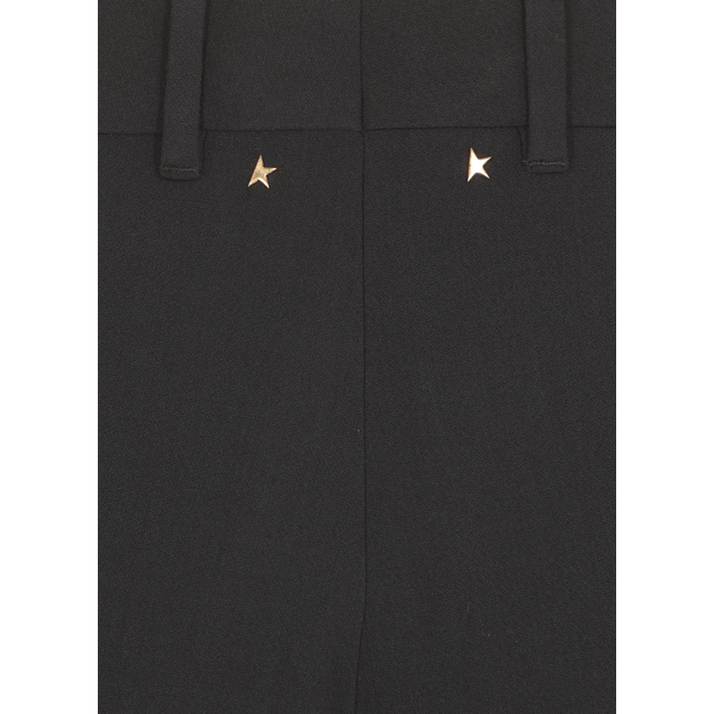Golden Goose Zwarte Viscose Broek met Sterdetail Black Dames