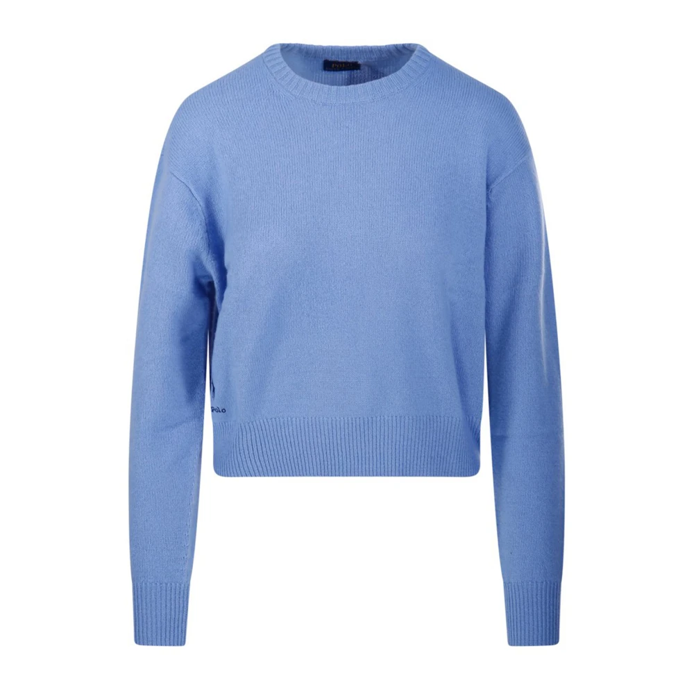 Polo Ralph Lauren Geribbelde Crew-neck Wollen Trui Blue Dames