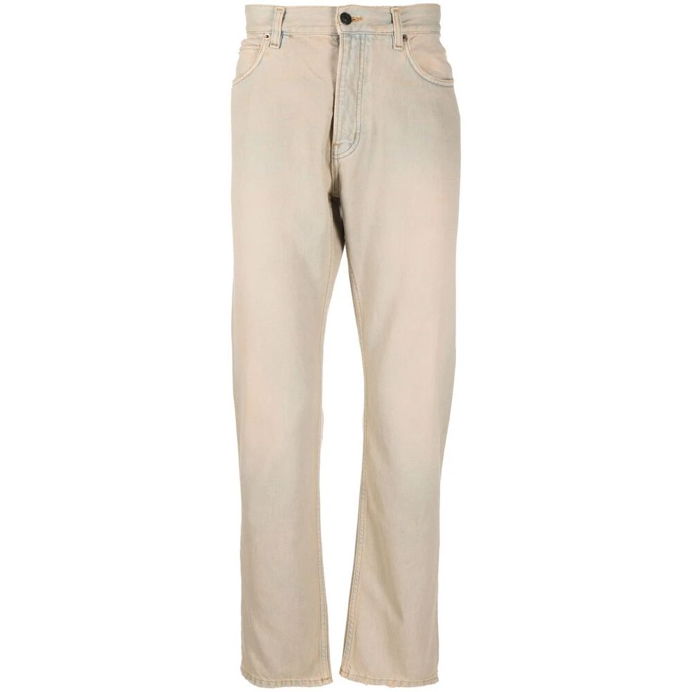 Haikure Ecru Katoenen Straight-Leg Denim Jeans Beige Heren