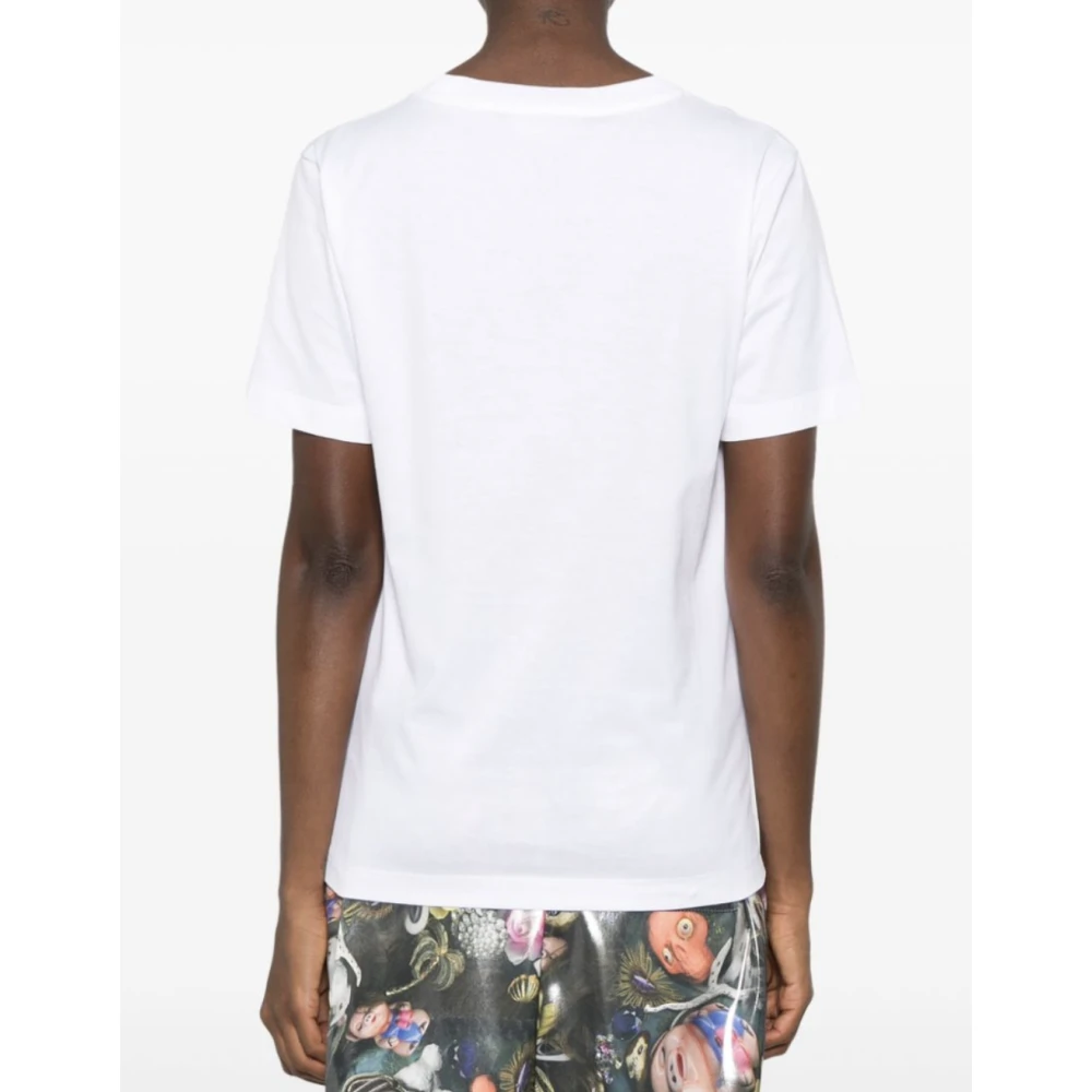 Marni Witte Crayon Logo T-Shirt White Dames