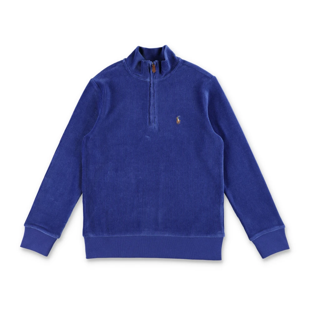 Ralph Lauren Stickad manchester quarter-zip tröja Blue, Pojke