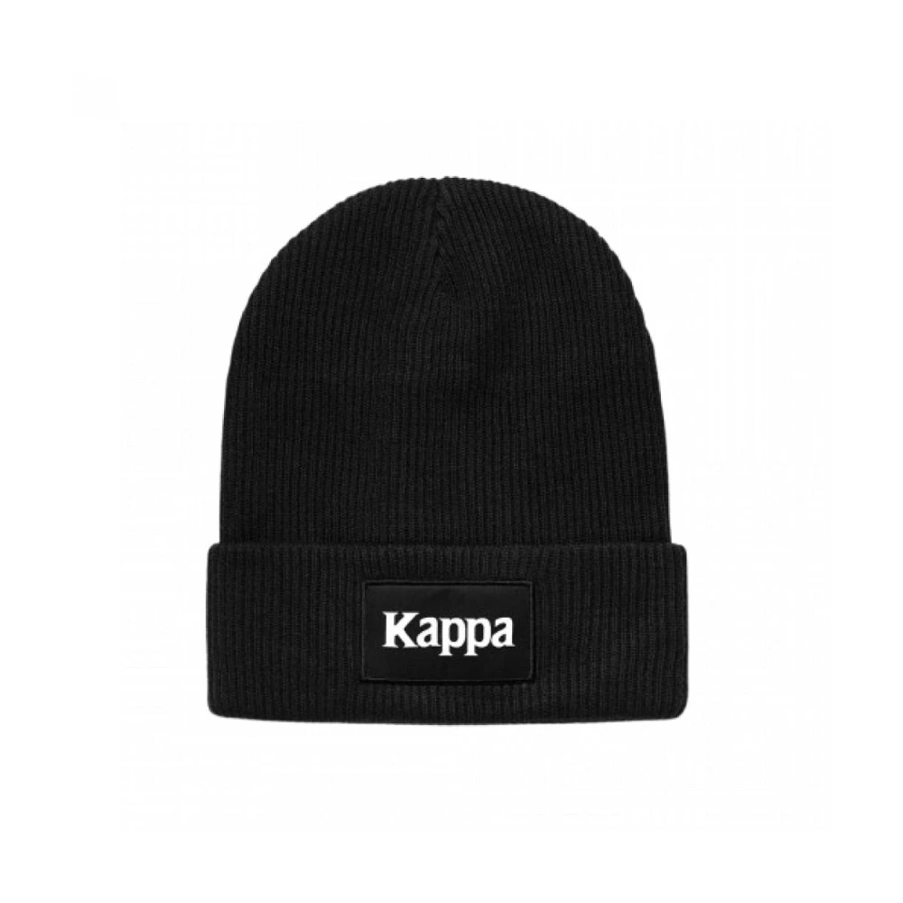 Kappa Gebreide Muts Authentiek Geborduurd Black Unisex