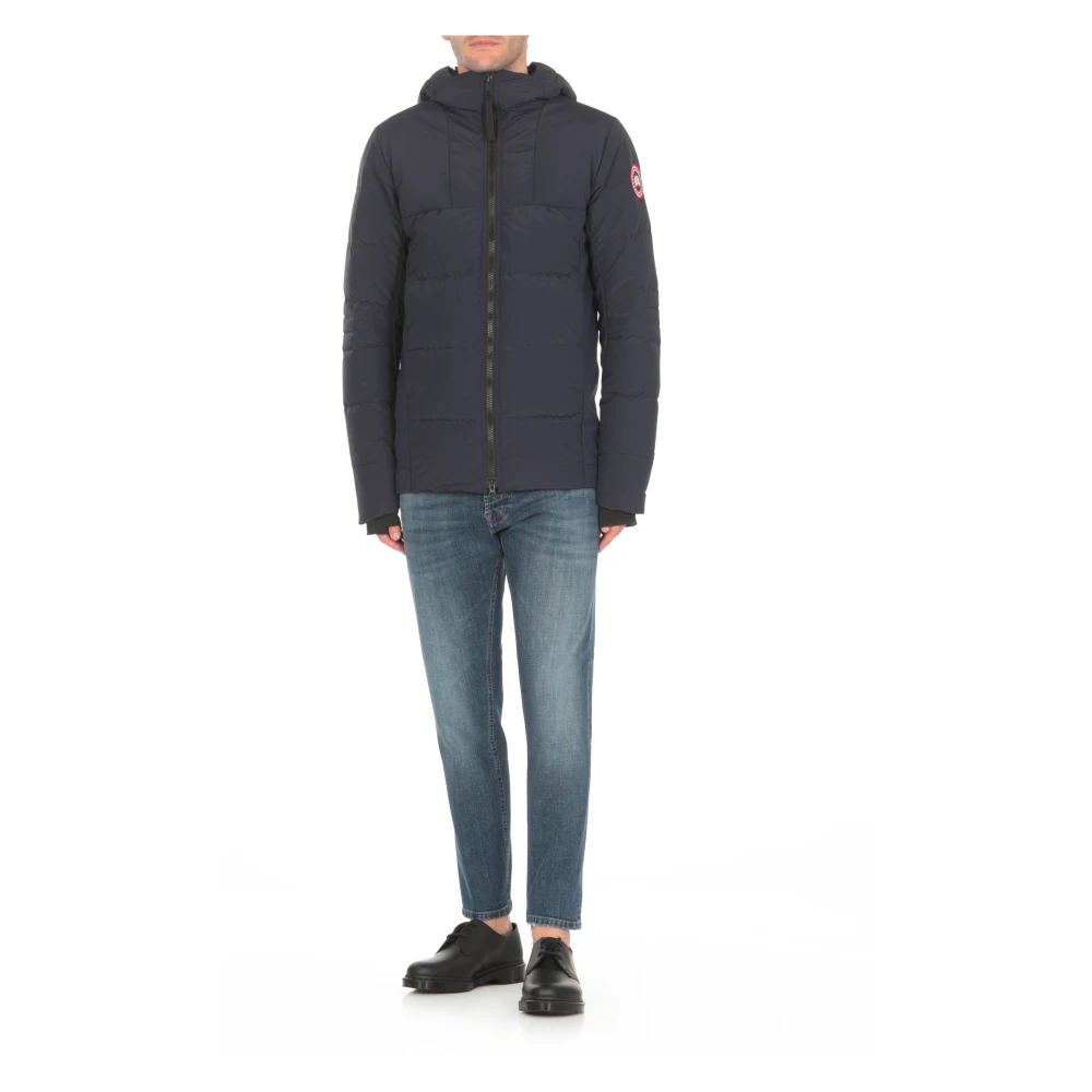 Canada Goose Blauwe gewatteerde donsjas met capuchon Blue Heren