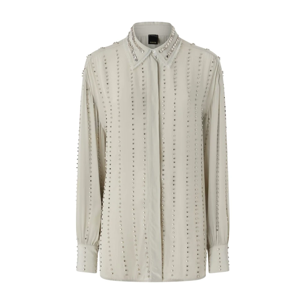 Pinko Women's Gray Embellished Shirt - Shirts - Xs - Blouses & Shirts